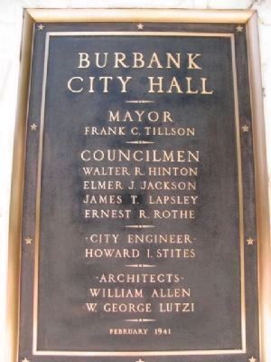 Burbank City Hall Marker image. Click for full size.