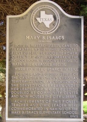 Mary B. Isaacs Marker image. Click for full size.