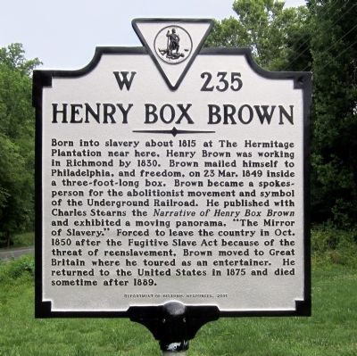Henry Box Brown Marker image. Click for full size.