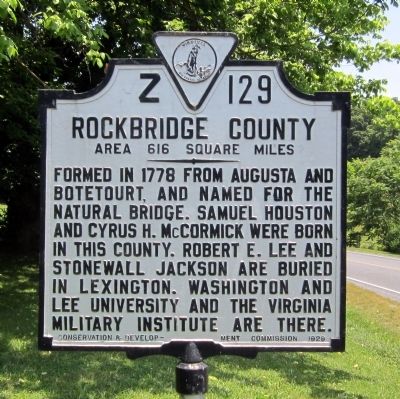 Rockbridge County Marker. Click for full size. Rockbridge County Marker image. Click for full size.