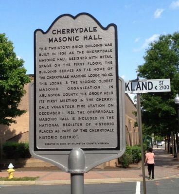 Cherrydale Masonic Hall Marker image. Click for full size.