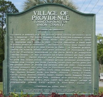 Village Of Providence Marker image. Click for full size.