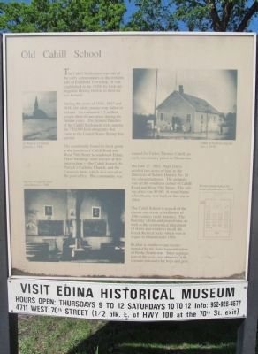 Old Cahill School Marker. Click for full size. Old Cahill School Marker image. Click for full size.