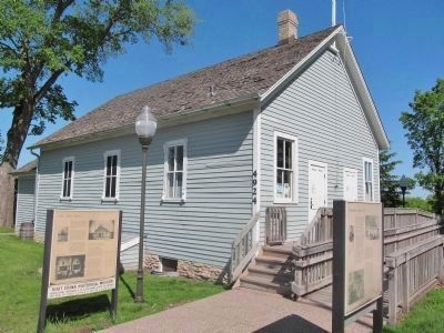 Old Cahill School and Marker. Click for full size. Old Cahill School and Marker image. Click for full size.