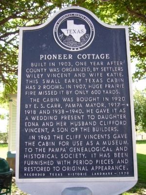 Pioneer Cottage Marker image. Click for full size.