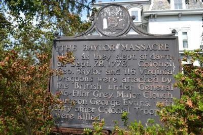 The Baylor Massacre Marker. Click for full size. The Baylor Massacre Marker image. Click for full size.