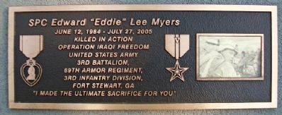 SPC Edward "Eddie" Lee Myers Marker image. Click for full size.