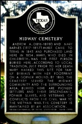 Midway Cemetery Marker image. Click for full size.