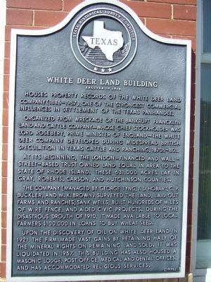 White Deer Land Building Marker image. Click for full size.