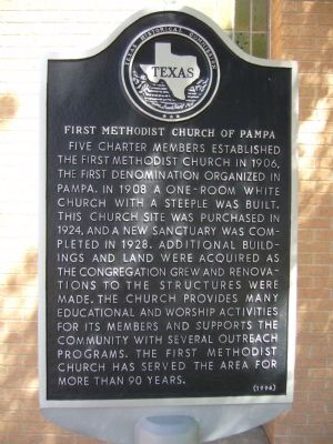 First Methodist Church of Pampa Marker image. Click for full size.