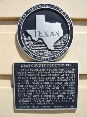 Gray County Courthouse Marker image. Click for full size.