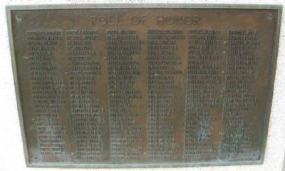 World War Memorial Roll of Honor. Click for full size. World War Memorial Roll of Honor image. Click for full size.