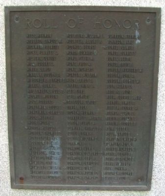 World War Memorial Roll of Honor. Click for full size. World War Memorial Roll of Honor image. Click for full size.