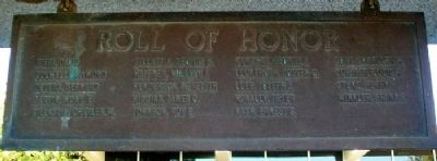 World War Memorial Roll of Honor. Click for full size. World War Memorial Roll of Honor image. Click for full size.