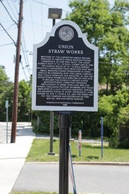 Union Straw Works Marker image. Click for full size.