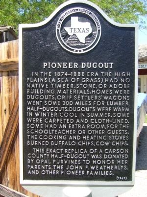 Pioneer Dugout Marker. Click for full size. Pioneer Dugout Marker image. Click for full size.