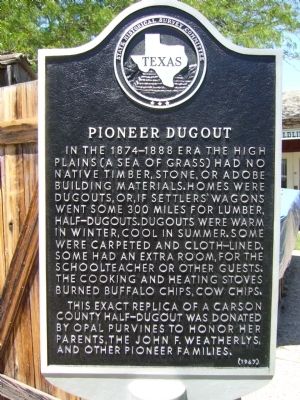 Pioneer Dugout Marker image. Click for full size.