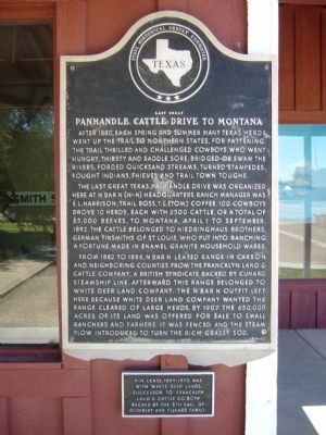 Last Great Panhandle Cattle Drive to Montana Marker image. Click for full size.