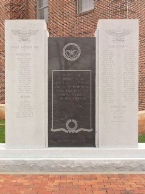 Davie County War Memorial Marker. Click for full size. Davie County War Memorial Marker image. Click for full size.