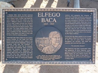 Elfego Baca Marker. Click for full size. Elfego Baca Marker image. Click for full size.