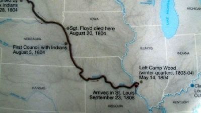 Map on The Lewis and Clark Expedition Marker image. Click for full size.