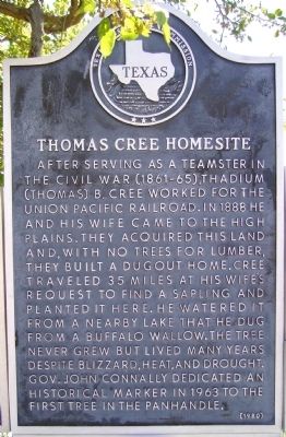 Thomas Cree Homesite Marker image. Click for full size.