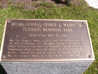 Major General George L. Mabry, Jr. Veterans Memorial Park Marker image. Click for full size.