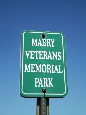 Sign for Mabry Veterans Memorial Park image. Click for full size.