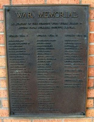 War Memorial Marker. Click for full size. War Memorial Marker image. Click for full size.