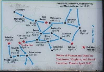 Map included: Route of Stoneman's Raid image. Click for full size.