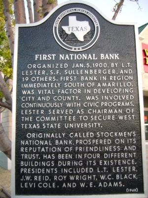 First National Bank Marker image. Click for full size.