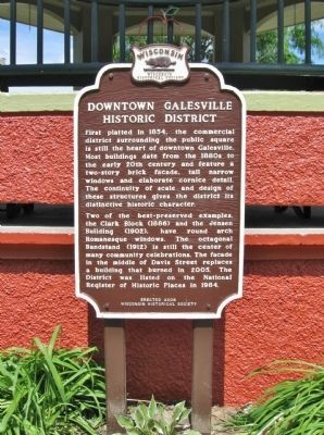 Downtown Galesville Historic District Marker image. Click for full size.