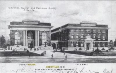 Historic Postcard<br>Abbeville County Courthouse<br>and City Hall/Opera House. Click for full size. Historic Postcard<br>Abbeville County Courthouse<br>and City Hall/Opera House image. Click for full size.