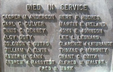 World War Memorial Honor Roll. Click for full size. World War Memorial Honor Roll image. Click for full size.