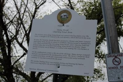 Stony Brook / Chartley Pond Area Marker image. Click for full size.