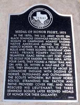 Medal of Honor Fight, 1875 Marker image. Click for full size.