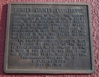 Trinity County Courthouse Marker image. Click for full size.