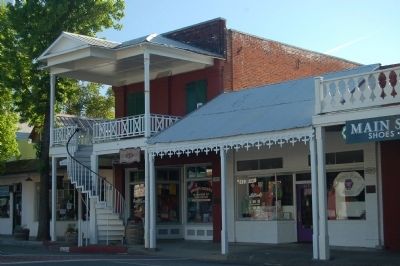 Weaverville Drug Store (center) and Clifford Hall (left) image. Click for full size.