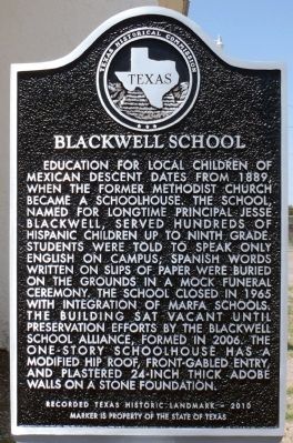 Blackwell School Marker image. Click for full size.