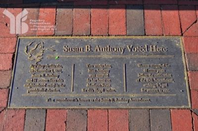 Susan B. Anthony Voted Here Marker. Click for full size. Susan B. Anthony Voted Here Marker image. Click for full size.