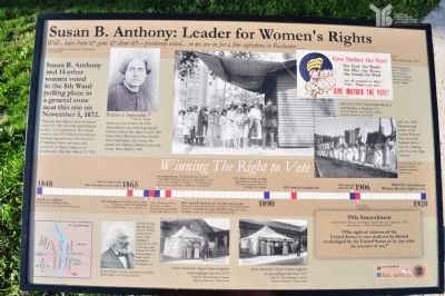 Susan B. Anthony Voted Here Curated Plaque. Click for full size. Susan B. Anthony Voted Here Curated Plaque image. Click for full size.