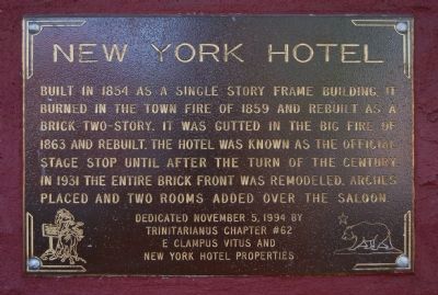 New York Hotel Marker image. Click for full size.