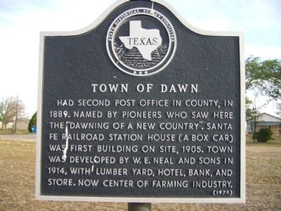 Town of Dawn Marker image. Click for full size.