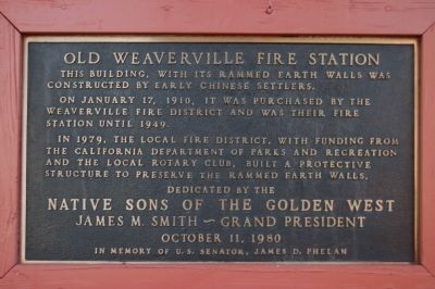 Old Weaverville Fire Station Marker image. Click for full size.