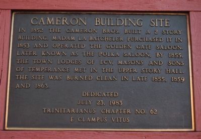 Cameron Building Site Marker image. Click for full size.