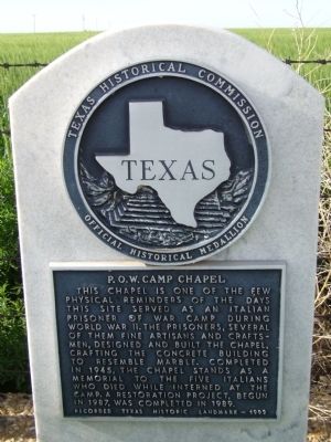P.O.W. Camp Chapel Marker. Click for full size. P.O.W. Camp Chapel Marker image. Click for full size.