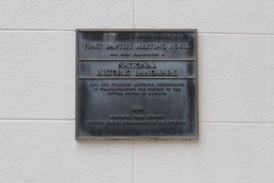 The First Baptist Church National Historic Landmark Plaque image. Click for full size.