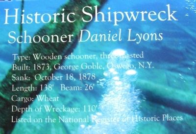 Schooner Daniel Lyons Marker. Click for full size. Schooner Daniel Lyons Marker image. Click for full size.
