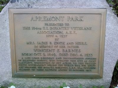 Apremont Park Marker image. Click for full size.