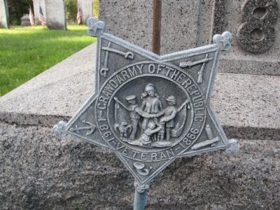 GAR Veteran marker located at the base of the monument. Click for full size. GAR Veteran marker located at the base of the monument image. Click for full size.
